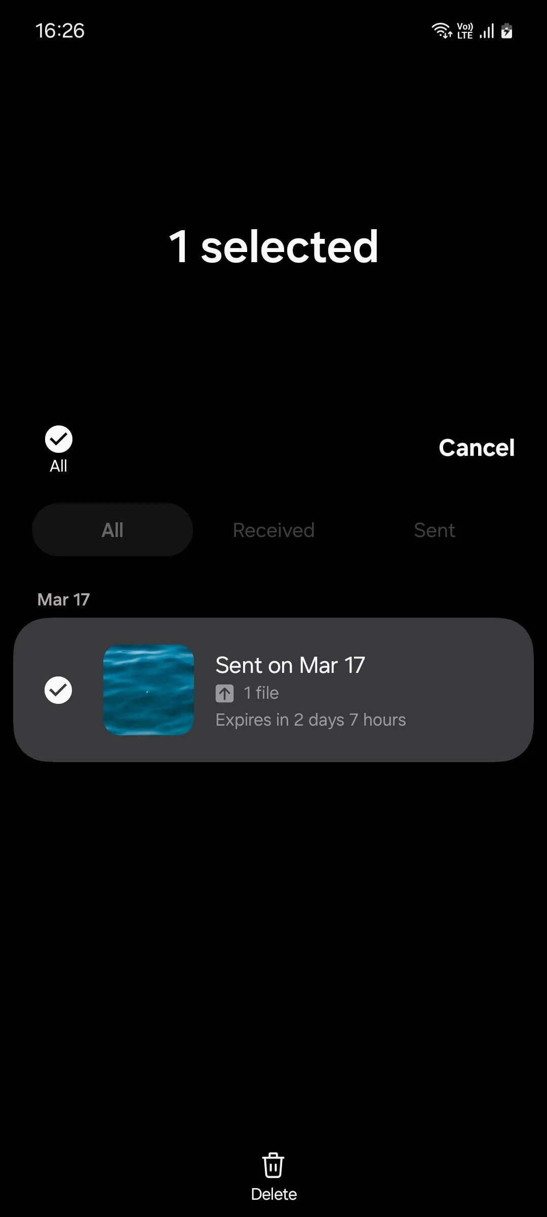 Hướng dẫn xóa tệp đã chia sẻ thủ công qua Quick Share trên One UI 6.1