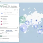 Kết nối VPN đôi của NordVPN đã được kích hoạt để tăng cường bảo mật