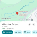 Kết quả tìm kiếm trên bản đồ Google Maps khi không có mạng