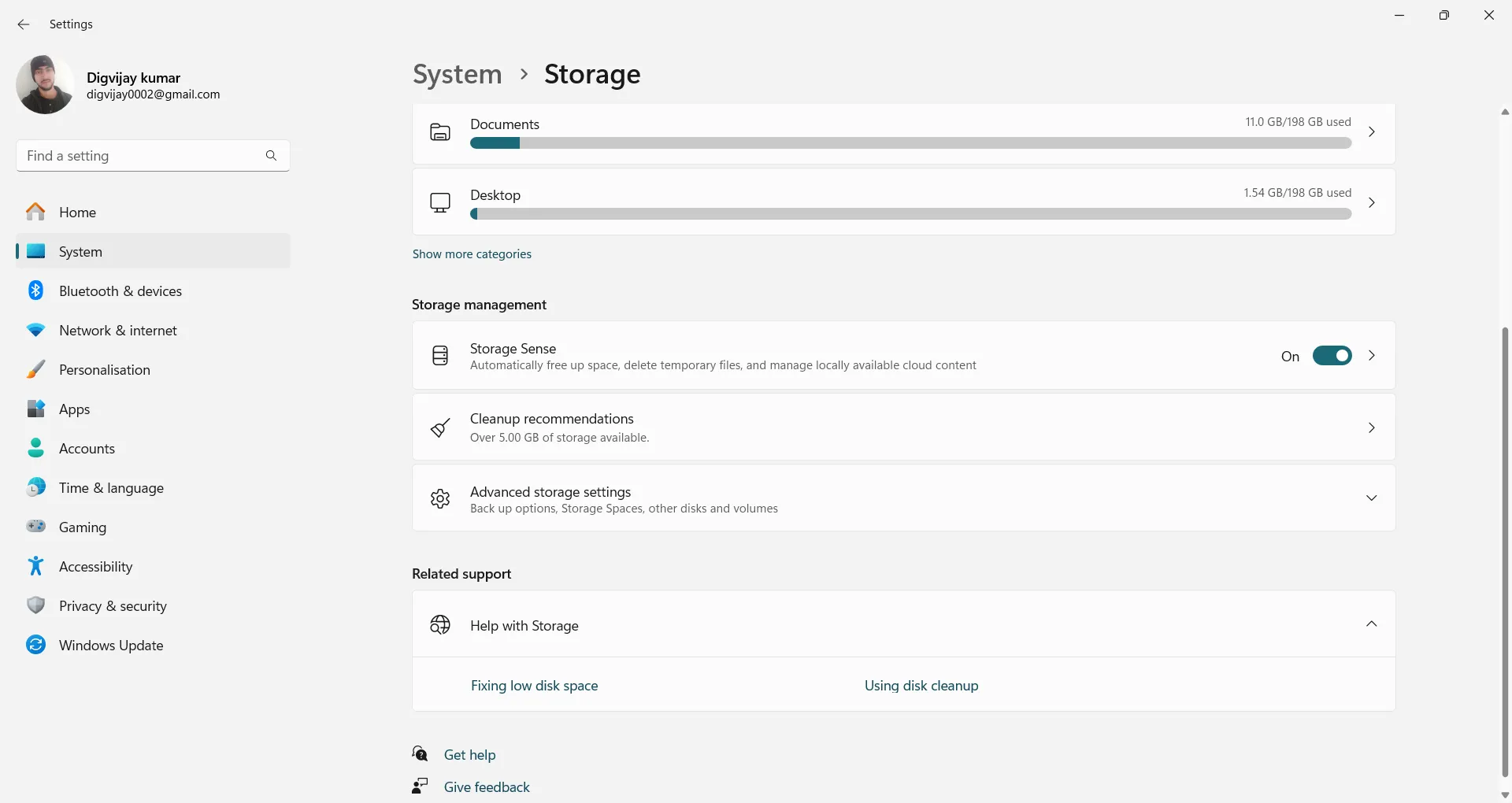 Kích hoạt tính năng Storage Sense để quản lý bộ nhớ tự động trên Windows 11