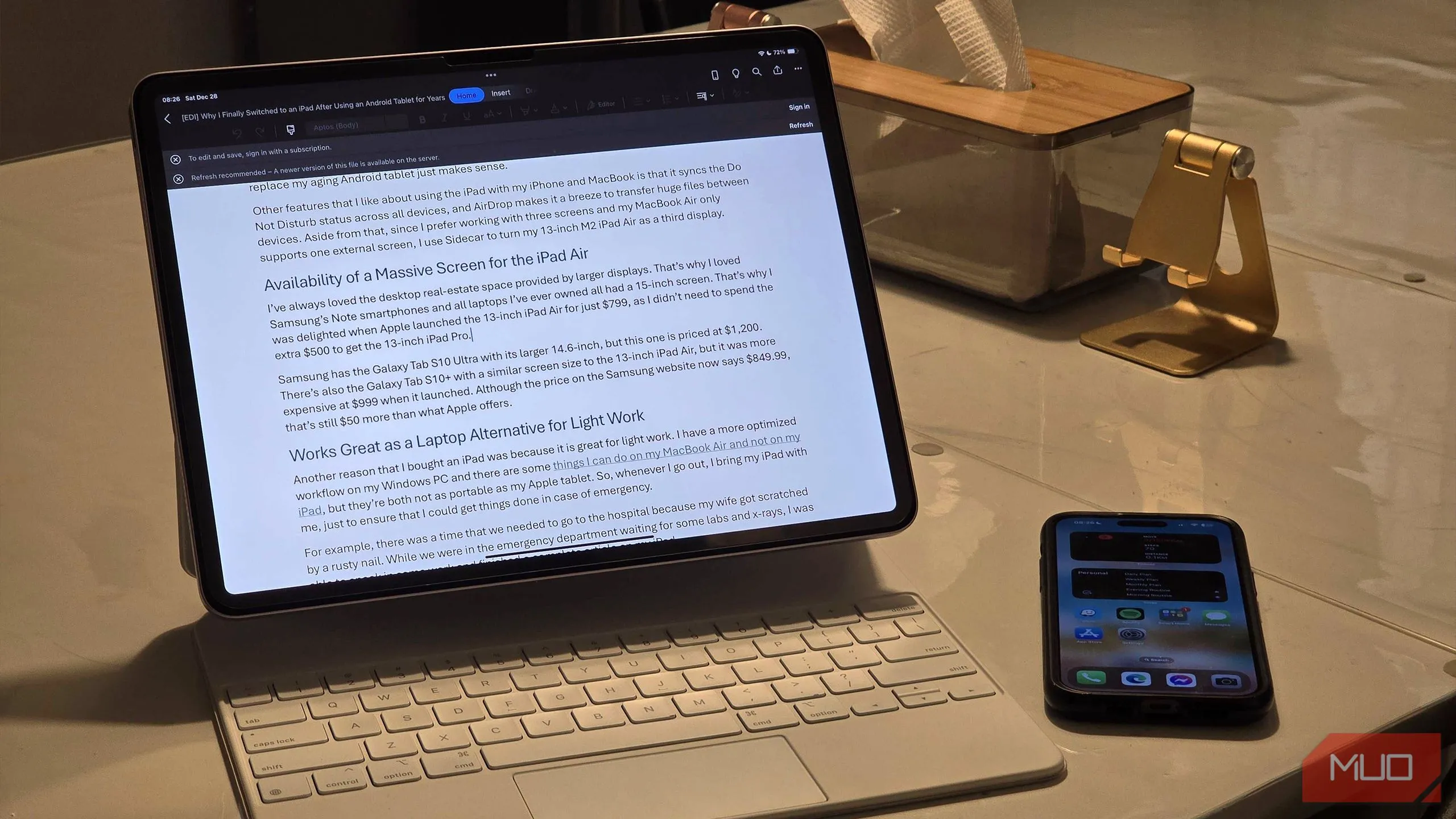 Làm việc hiệu quả với iPad Air M2 13 inch khi di chuyển