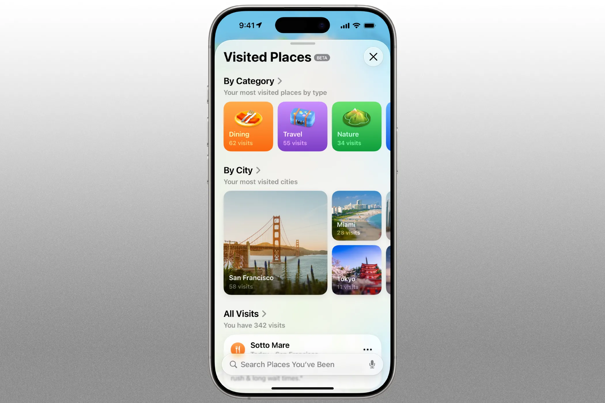 Lịch sử địa điểm đã ghé thăm trong Apple Maps trên iPhone với iOS 26
