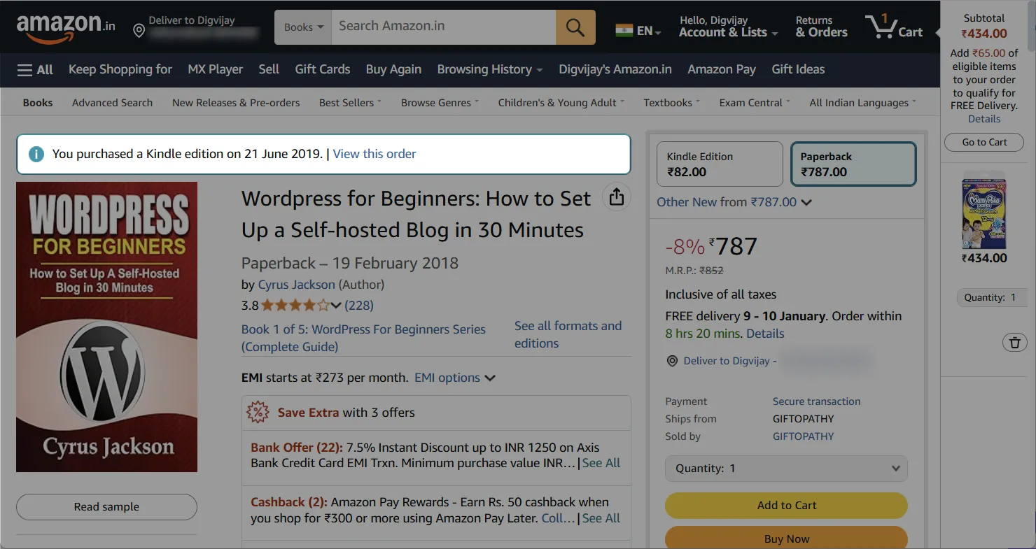 Lịch sử mua hàng và các đơn hàng đã đặt trên Amazon