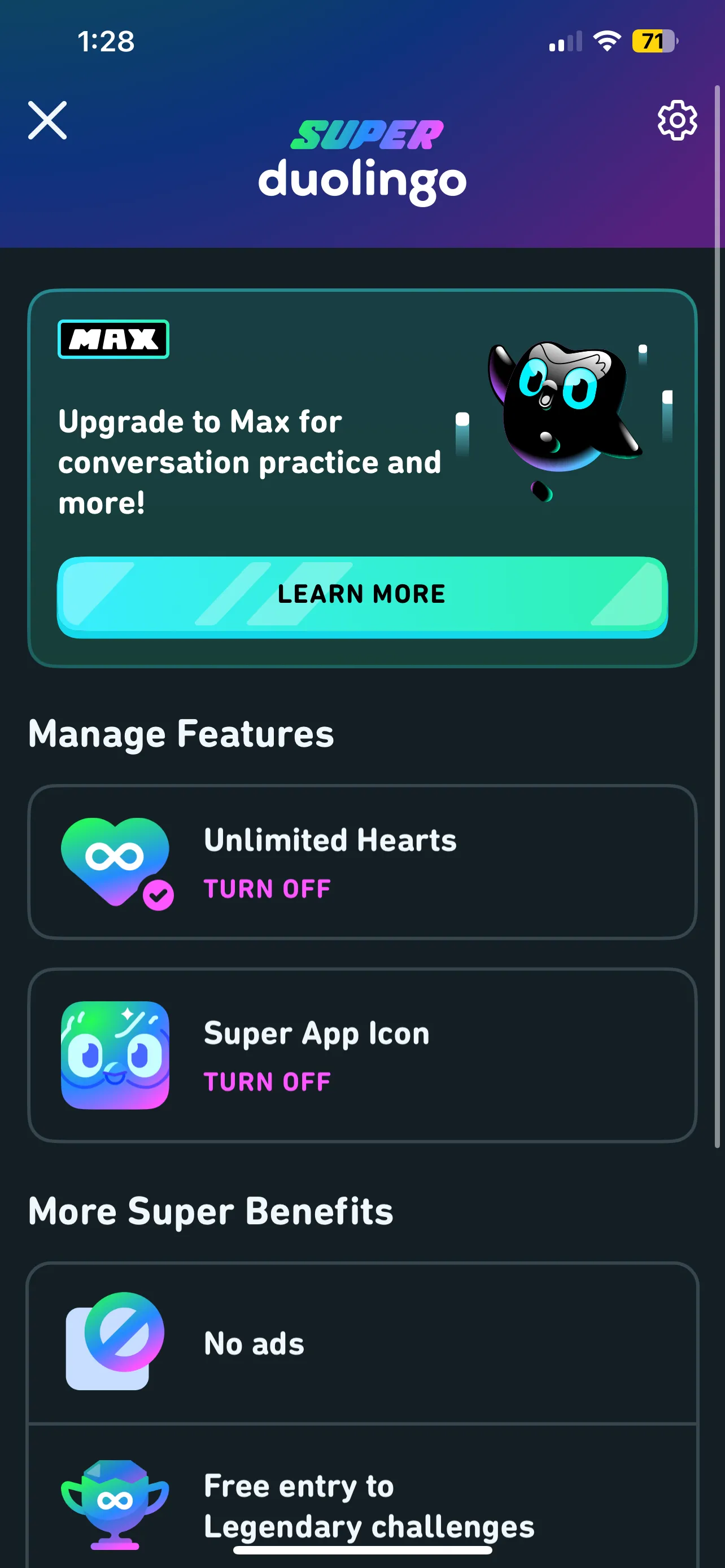 Lợi ích của Super Duolingo: Học không giới hạn trái tim, không quảng cáo, thử thách huyền thoại miễn phí và biểu tượng ứng dụng đặc biệt