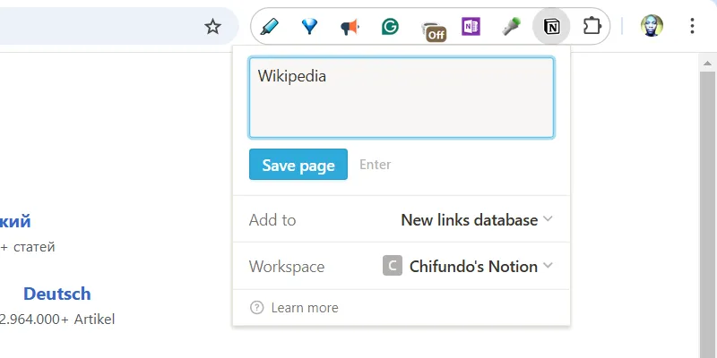 Lưu một trang web vào Notion bằng tiện ích Web Clipper