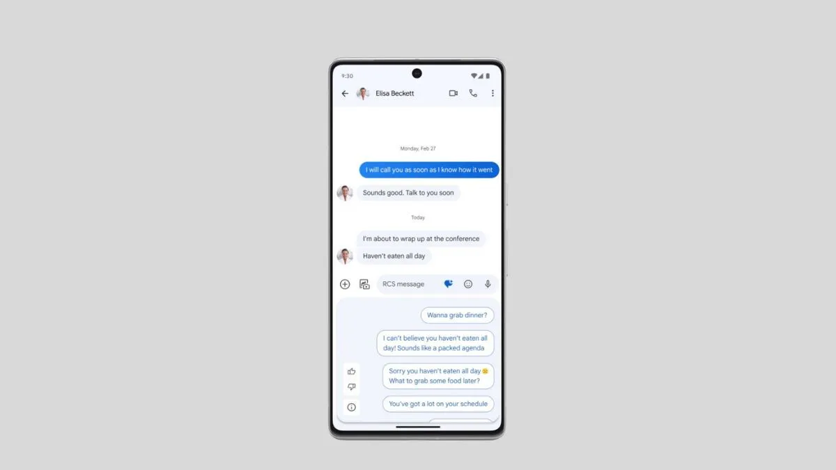 Magic Compose trong Google Messages minh họa tính năng nhắn tin hiện đại như RCS