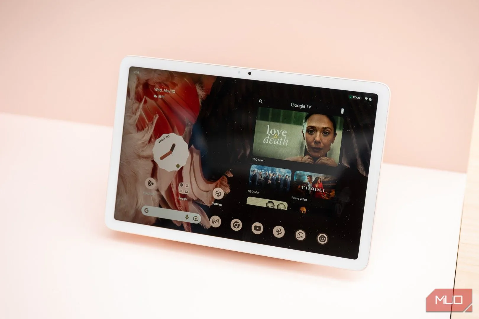 Màn hình chính Pixel Tablet hiển thị các ứng dụng tùy chỉnh