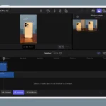 Màn hình giao diện Final Cut Pro trên iPad hiển thị timeline và biểu tượng Live Drawing