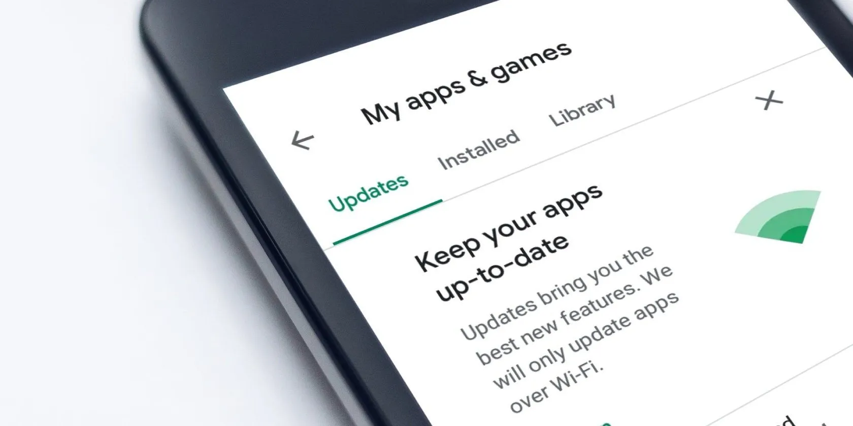 Màn hình Google Play Store hiển thị danh sách các ứng dụng có bản cập nhật đang chờ