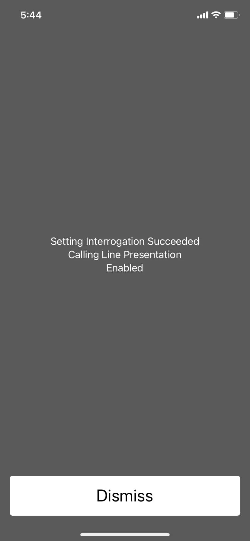 Màn hình iPhone hiển thị trạng thái của tính năng Call Line Presentation (Hiển thị thông tin đường dây gọi đến), cho biết liệu số của người gọi có được hiển thị hay không.