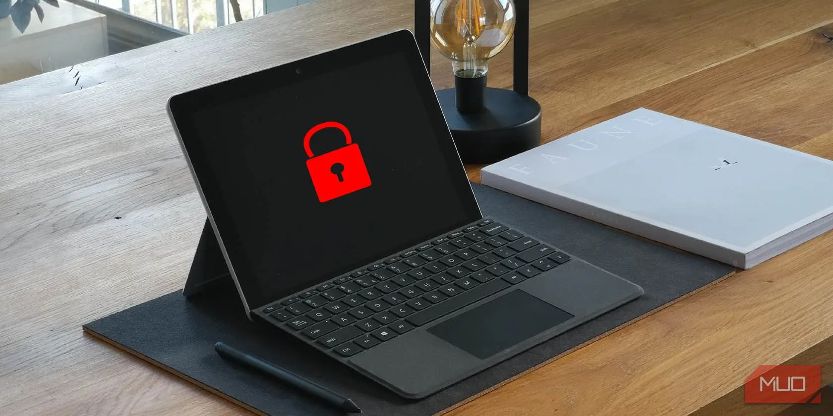 Màn hình khóa thiết bị Windows, minh họa việc giới hạn quyền người dùng và tạo tài khoản tiêu chuẩn để tăng cường bảo mật hệ thống khỏi malware