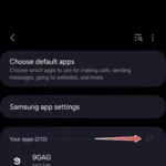 Màn hình menu Ứng dụng trên giao diện Samsung One UI hiển thị các tùy chọn lọc ứng dụng hệ thống.