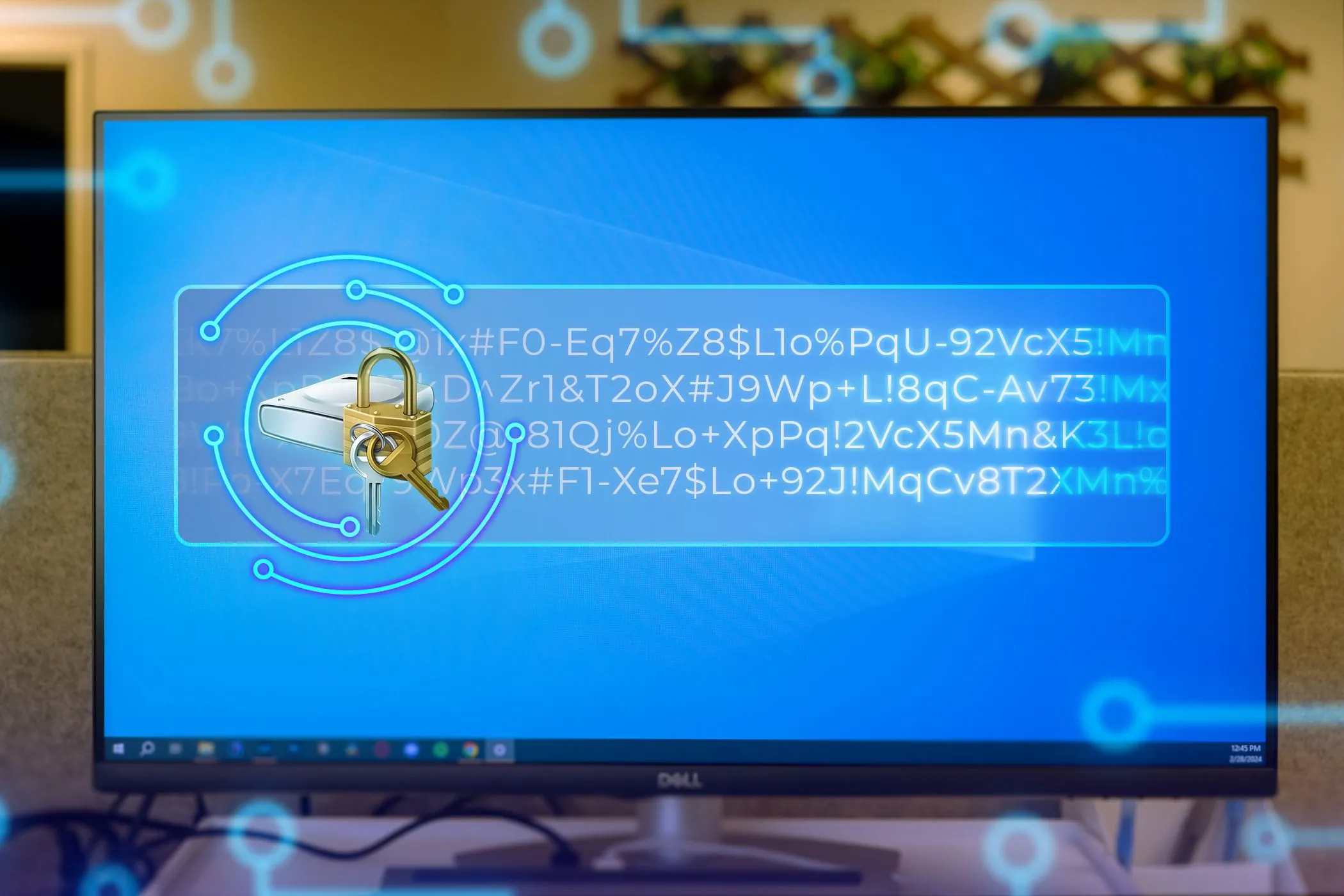 Màn hình PC hiển thị biểu tượng BitLocker trên Windows 11