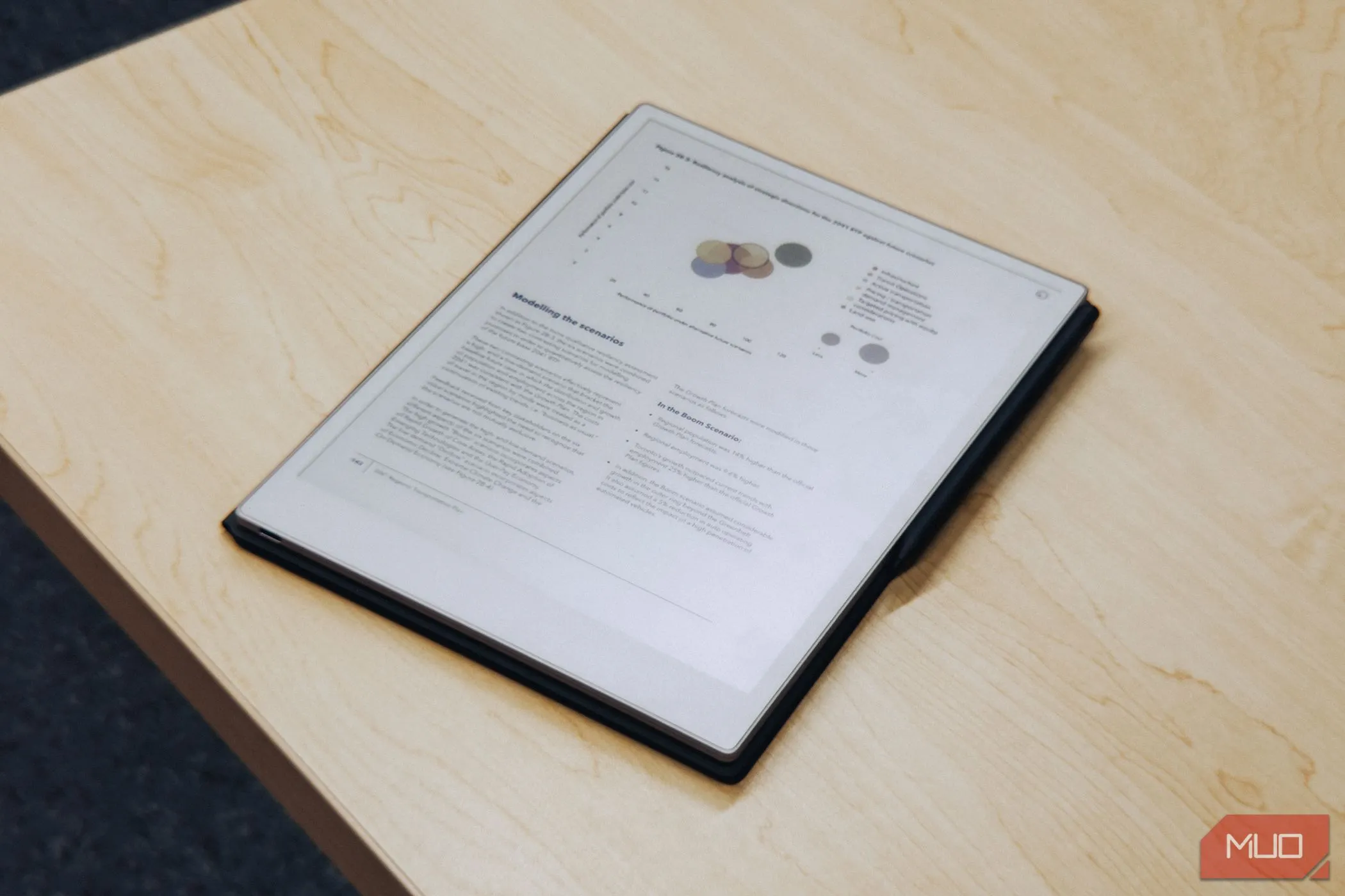 Màn hình reMarkable Paper Pro hiển thị đồ họa màu sắc, minh họa khả năng hiển thị màu mới