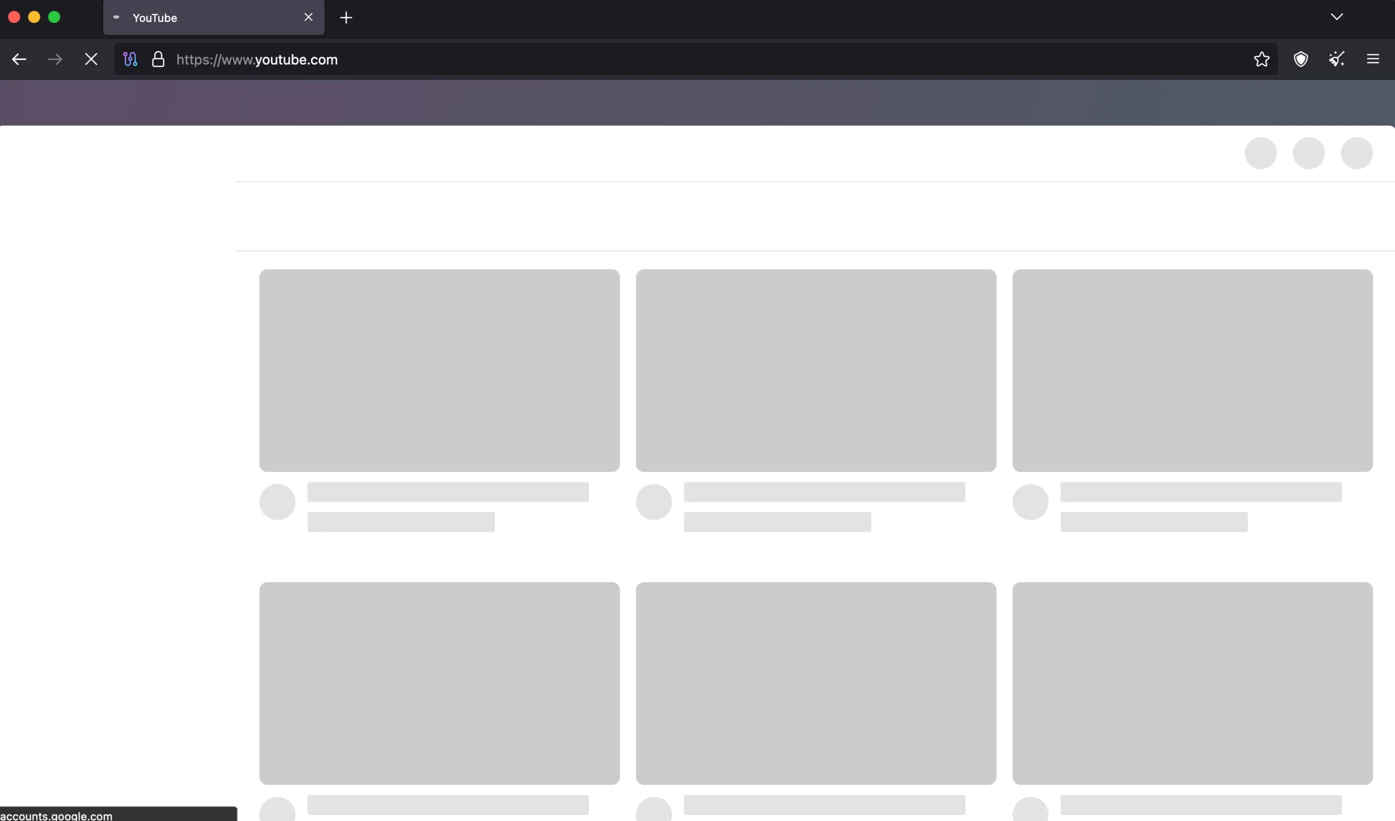 Màn hình tải video YouTube hiển thị chậm chạp khi truy cập qua Tor Browser, minh họa vấn đề về tốc độ duyệt web mà Tor gặp phải.