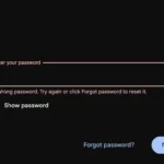 Màn hình thông báo lỗi mật khẩu khi truy cập Gmail