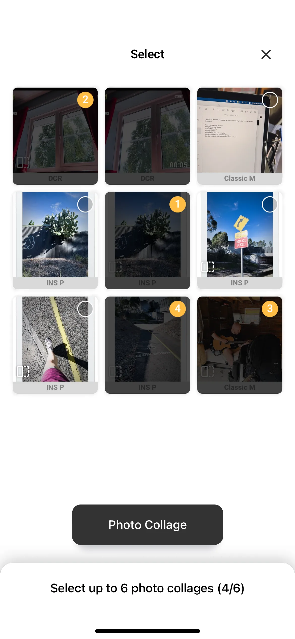 Mẫu collage ảnh tự động trong OldRoll