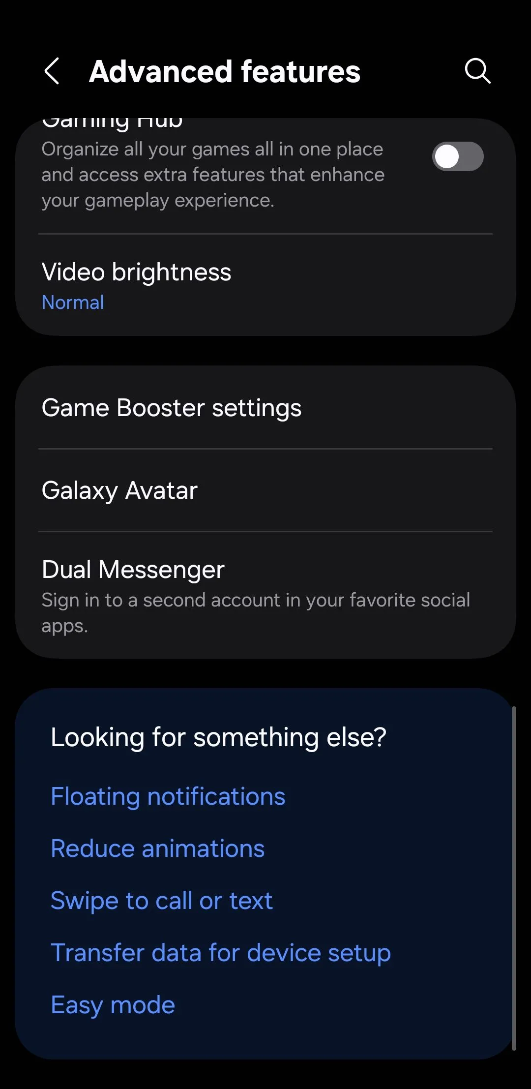 Menu các tính năng nâng cao trên điện thoại Samsung chạy One UI 7