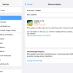 Menu Cập Nhật Phần Mềm iPadOS Hiển Thị Phiên Bản iPadOS 17 Mới Sẵn Có