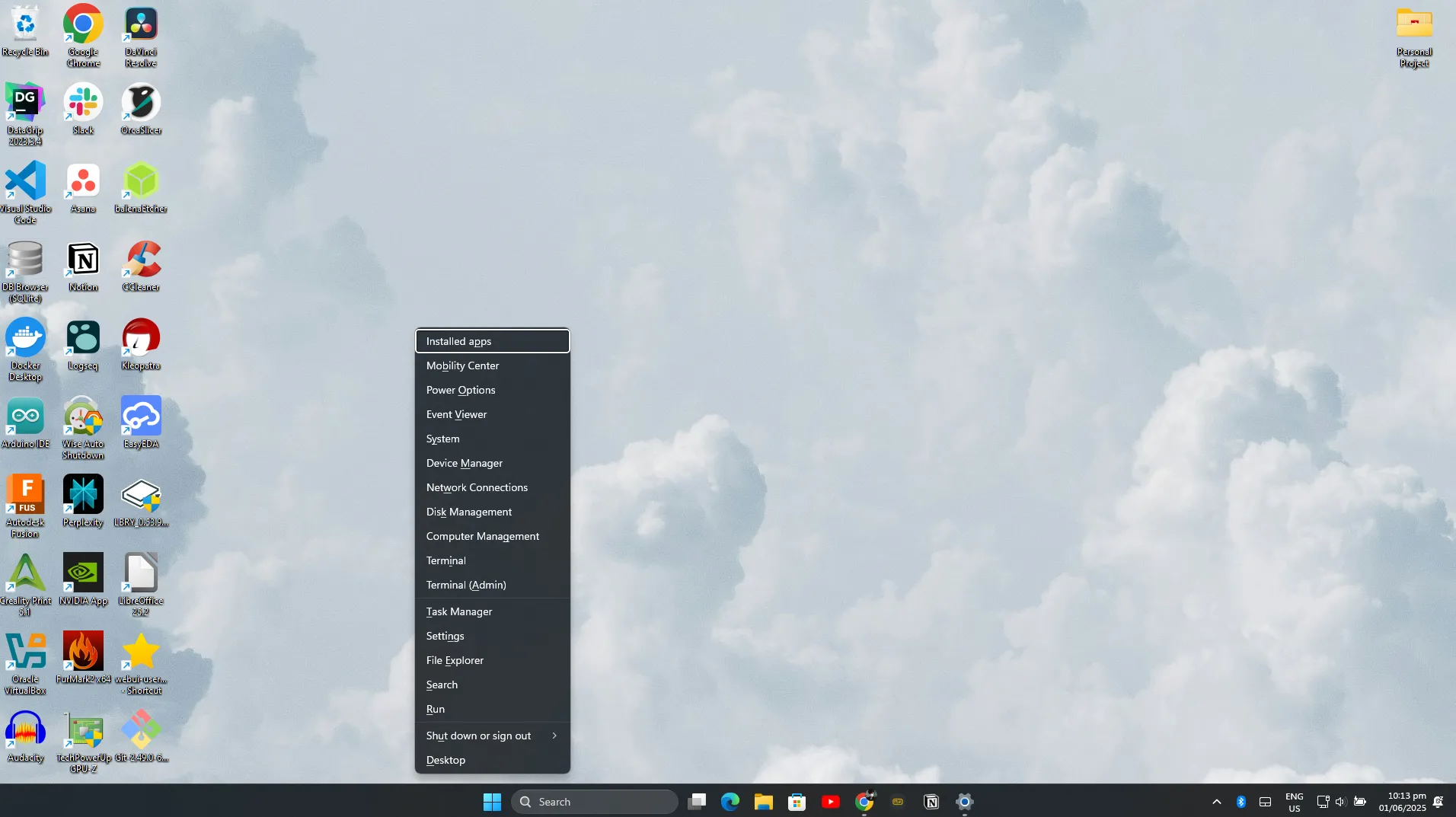 Menu Start ẩn trong Windows 11 hiển thị các công cụ hệ thống và tùy chọn truy cập nhanh