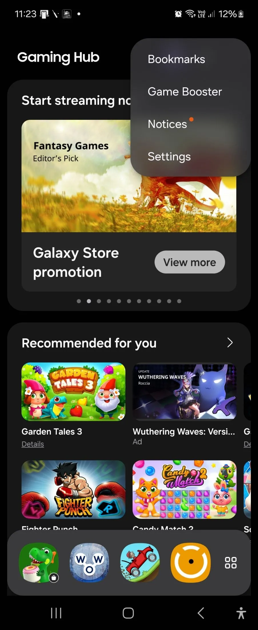 Menu ứng dụng Game Booster trên Samsung Galaxy Z Flip 6