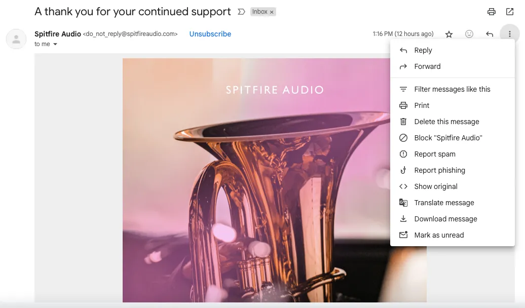 Minh họa mã nguồn HTML của một email hợp lệ, không có dấu hiệu salting