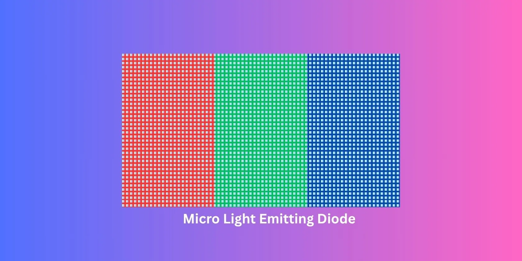 Minh họa nguyên lý hoạt động của điốt phát quang siêu nhỏ (MicroLED), nơi mỗi điểm ảnh tự tạo ánh sáng.