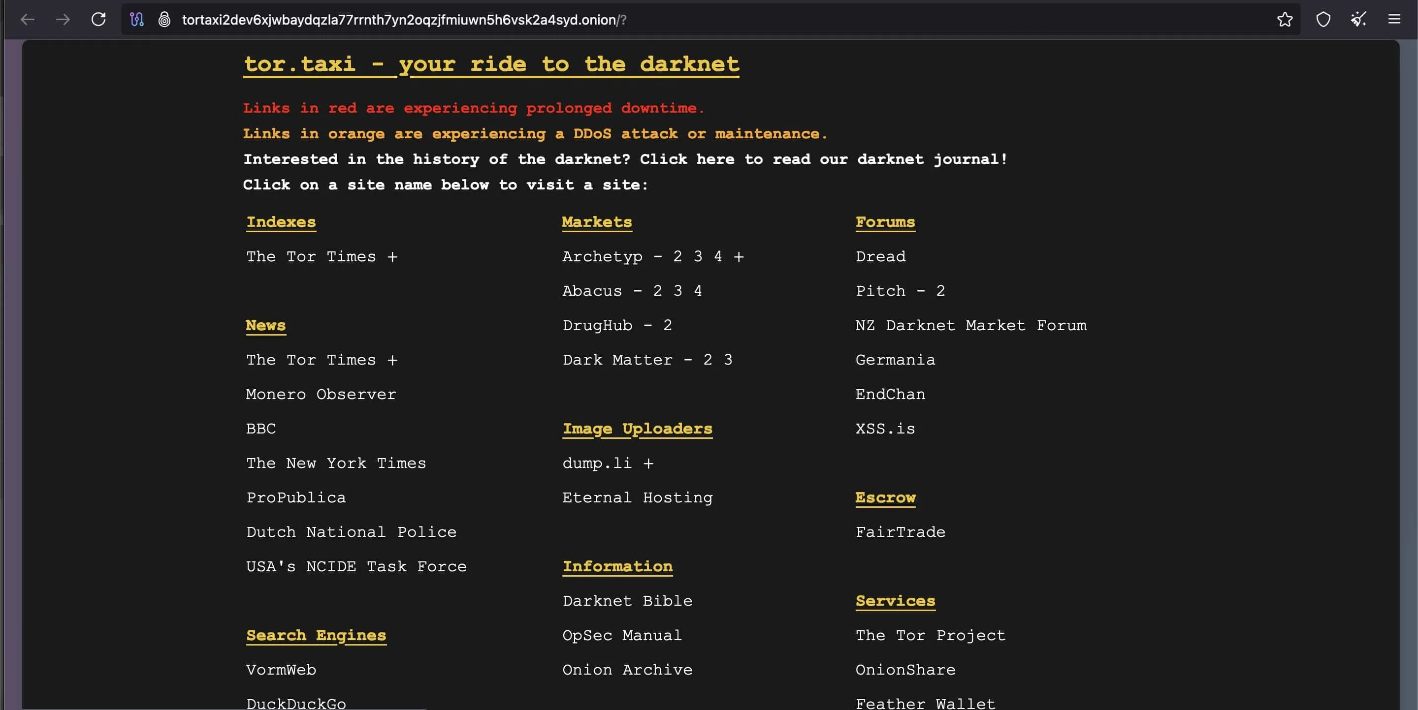 Minh họa trang web .onion &quot;tor.taxi&quot; trên dark web, nhấn mạnh tầm quan trọng của việc xác minh tính hợp pháp.