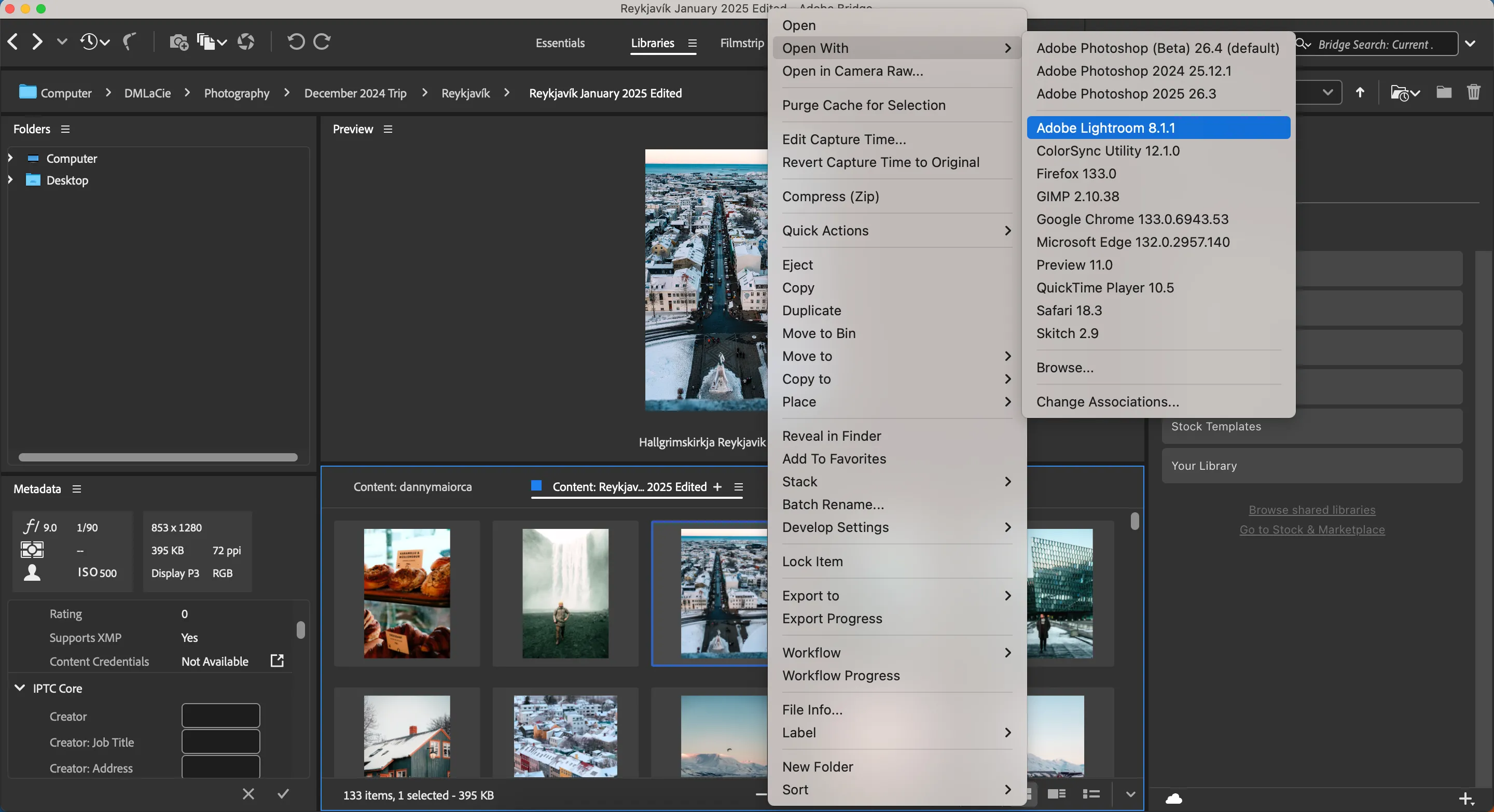 Mở ảnh trực tiếp từ Adobe Bridge sang Photoshop hoặc Camera Raw chỉ với vài cú nhấp