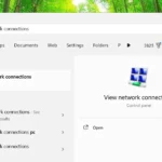Mở cửa sổ Kết nối Mạng qua menu Start trong Windows