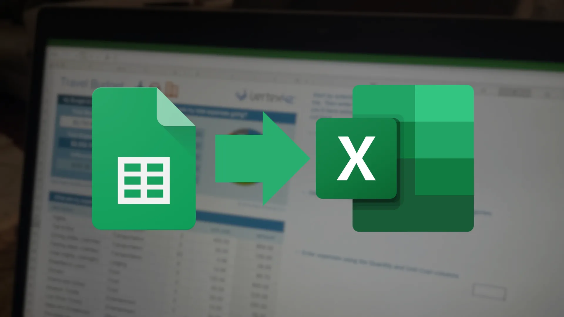 Mũi tên minh họa luồng dữ liệu chuyển đổi giữa Google Sheets và Excel