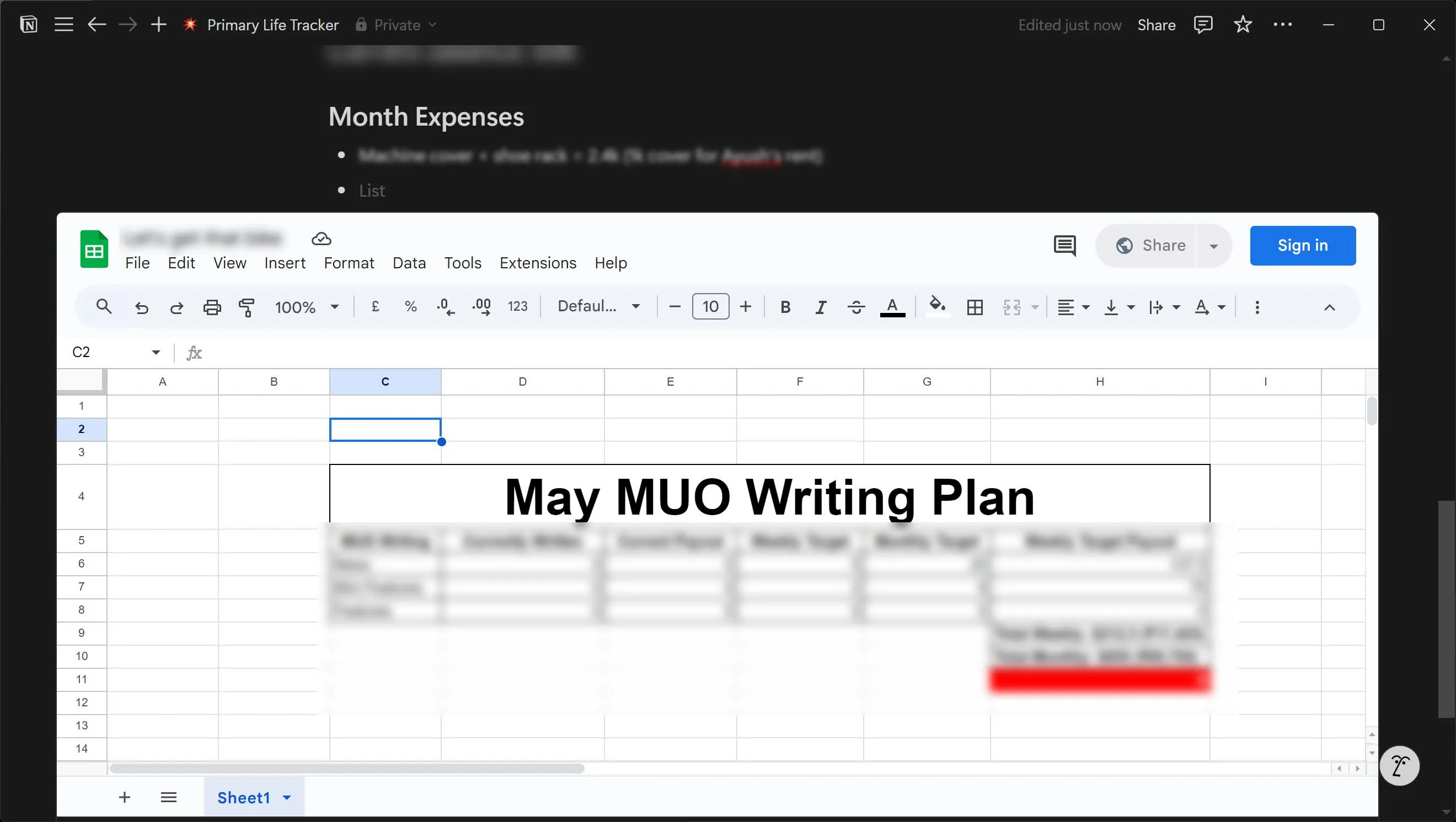 Nhúng bảng tính Google Sheets vào Notion, mở rộng khả năng tính toán và quản lý dữ liệu chuyên sâu