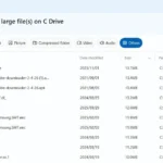 PC Manager hiển thị danh sách các tệp tin dung lượng lớn để quản lý ổ cứng