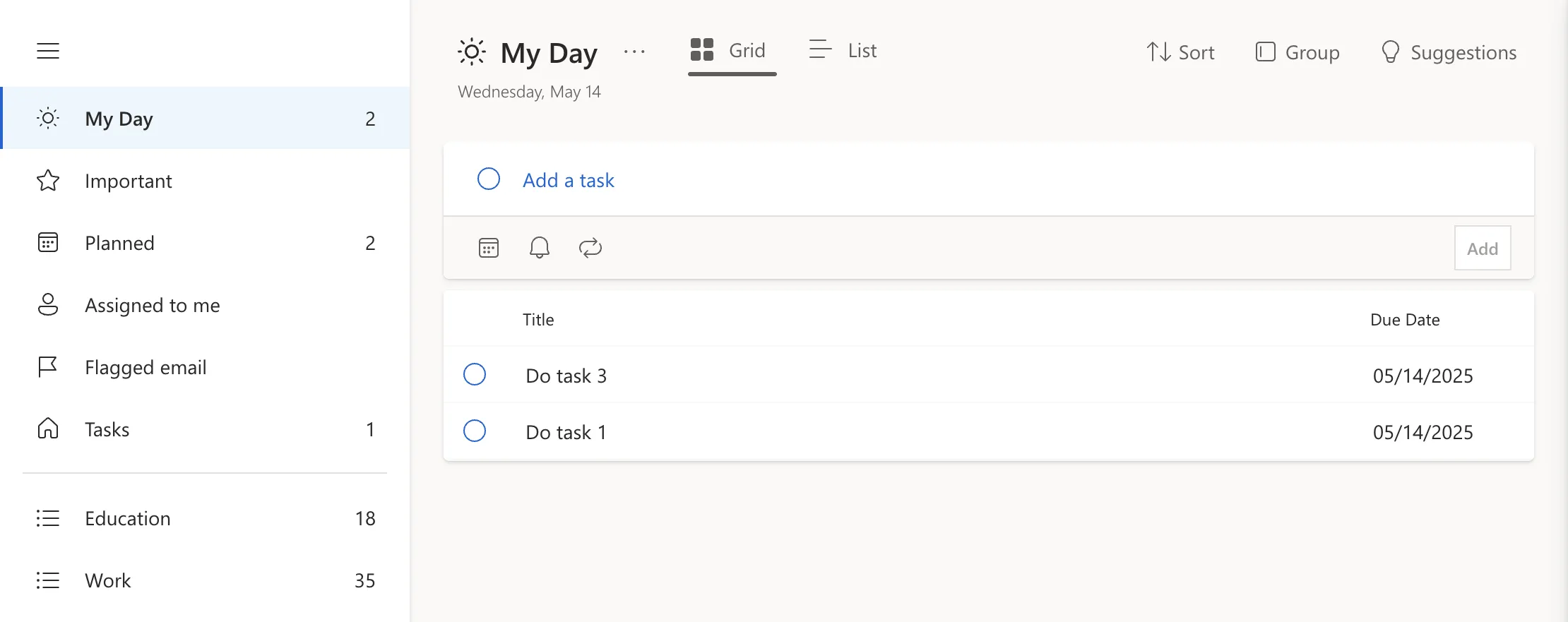 Phần &quot;My Day&quot; trong Microsoft To Do hiển thị các tác vụ được lên kế hoạch cho ngày hiện tại, một tính năng bổ sung cấu trúc cho người dùng.