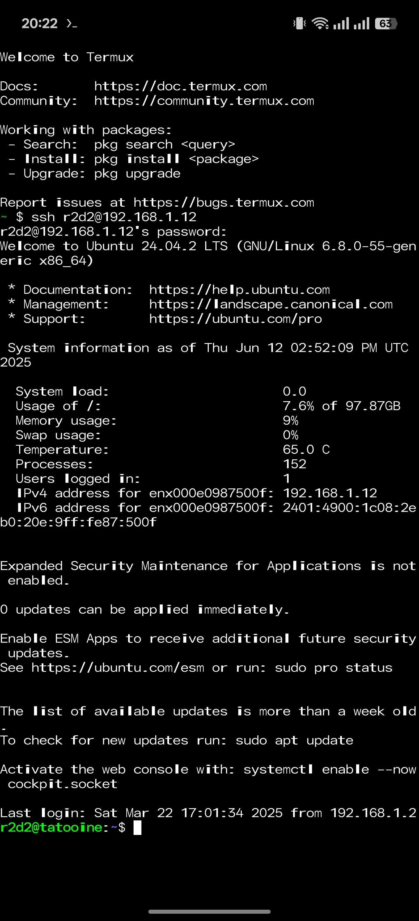 Quản lý máy chủ tại gia thông qua ứng dụng Termux, biến điện thoại Android thành công cụ Linux