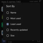 Sắp xếp ứng dụng trong Google Play Store