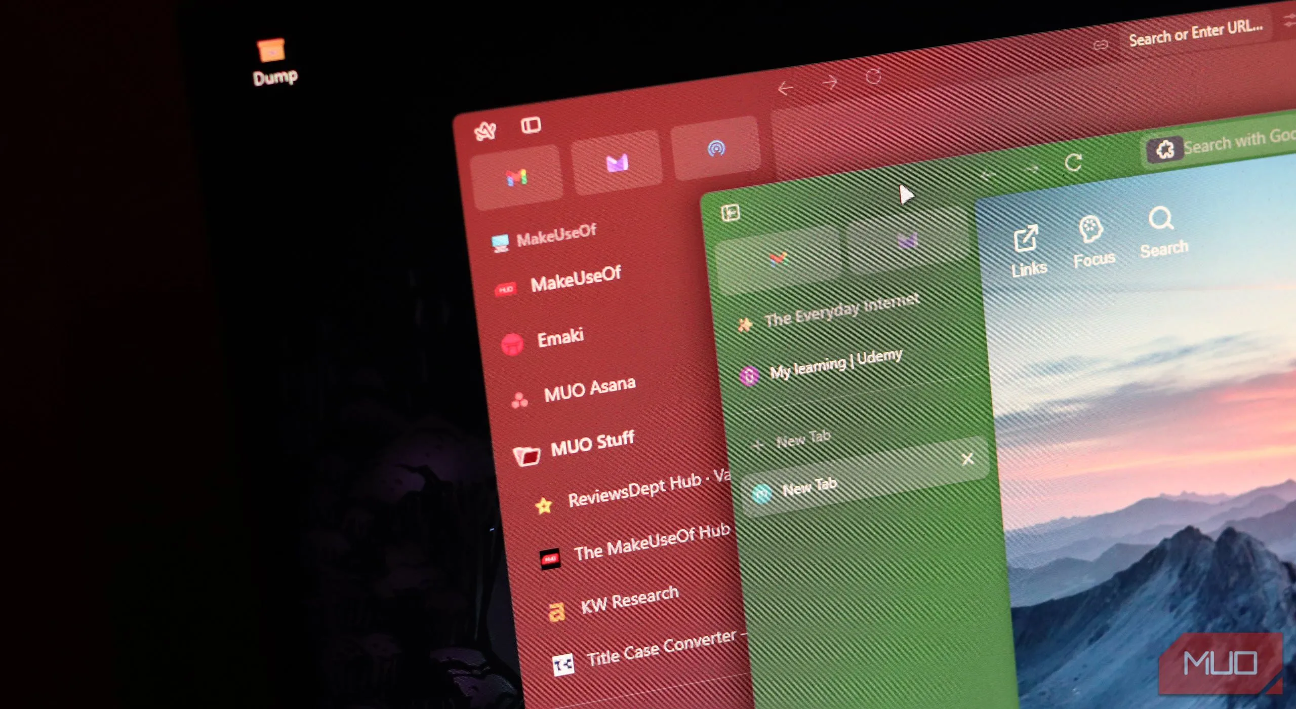 So sánh giao diện tab dọc trên Arc và Zen Browser, làm nổi bật cách quản lý tab hiện đại
