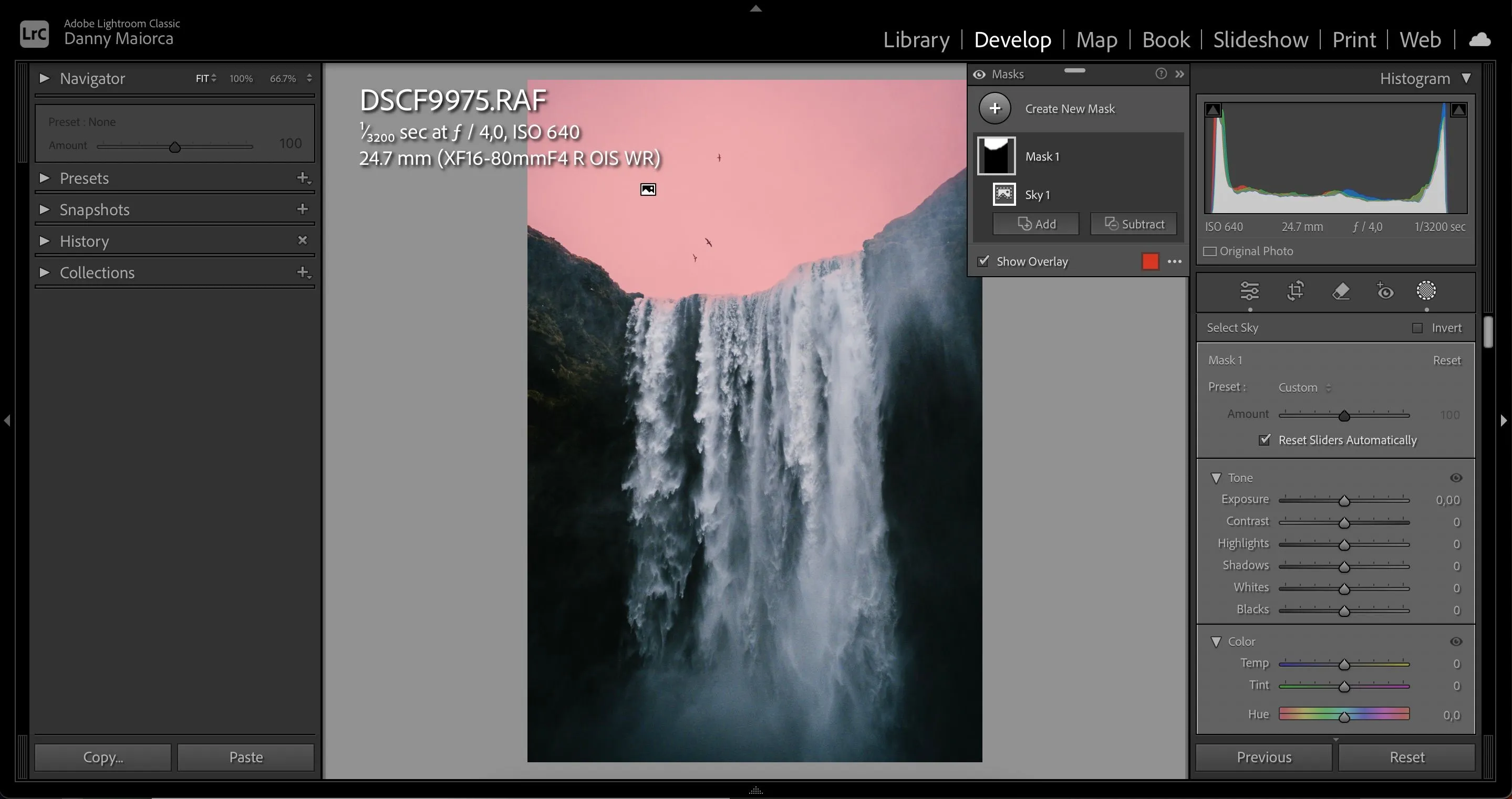 Sử dụng tính năng AI Masking bầu trời trong Lightroom