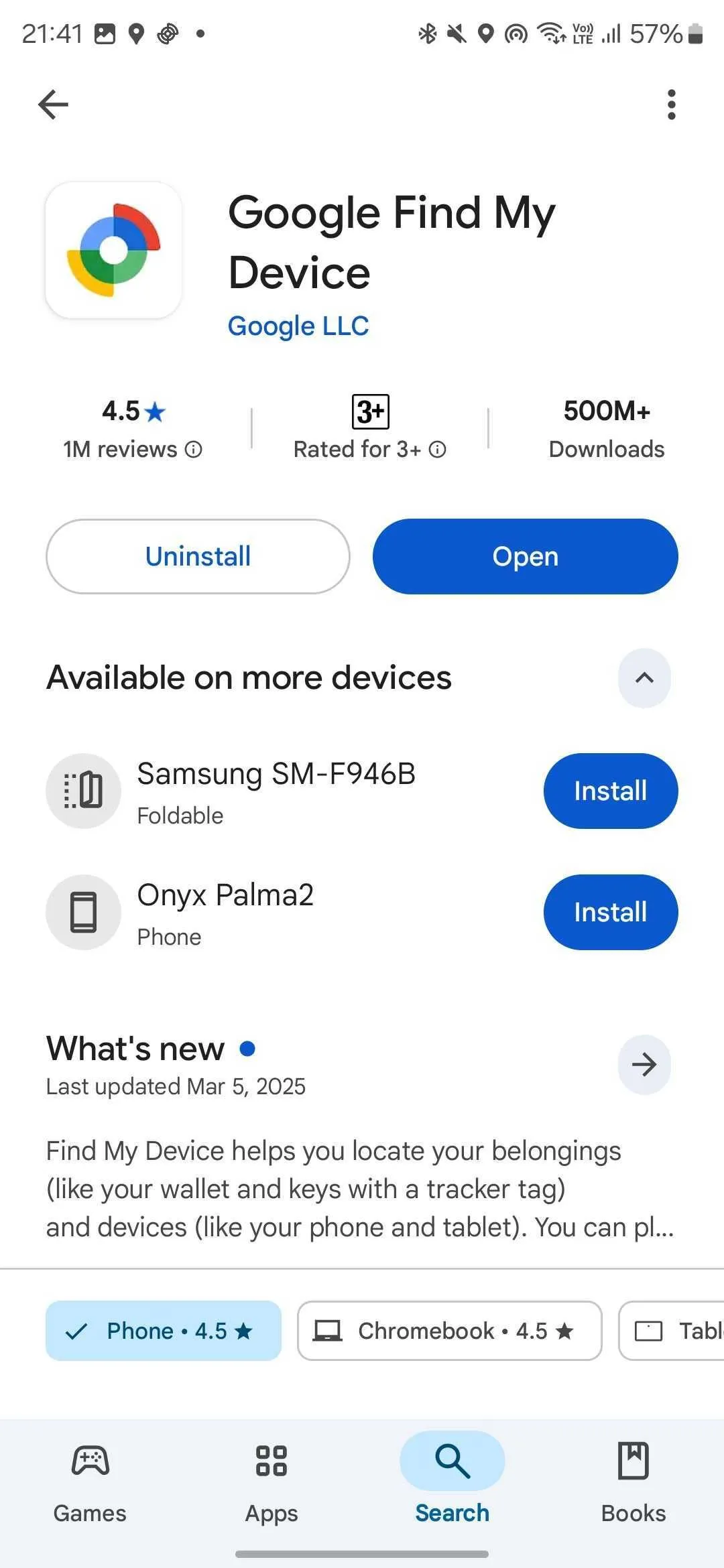 Tải và cài đặt ứng dụng Google Find My Device từ Google Play Store phiên bản mới nhất