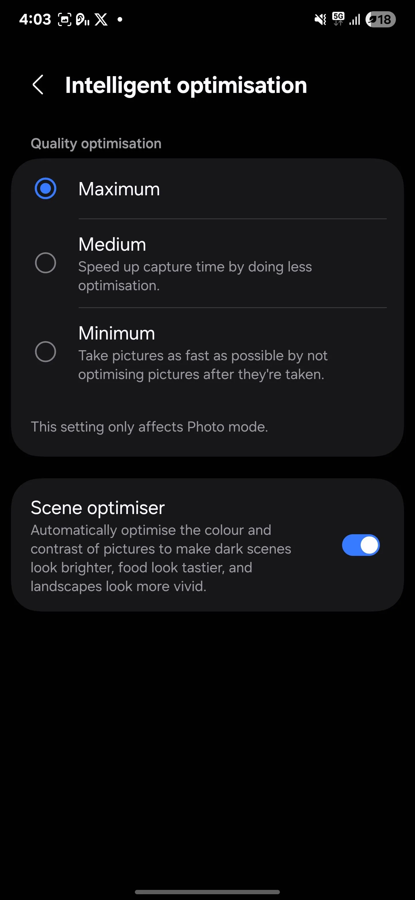 Tăng cường màu sắc và tối ưu ảnh bằng tính năng Scene Optimizer trên Samsung Galaxy