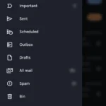 Thanh bên của ứng dụng Gmail hiển thị mục Cài đặt để điều chỉnh quyền riêng tư.