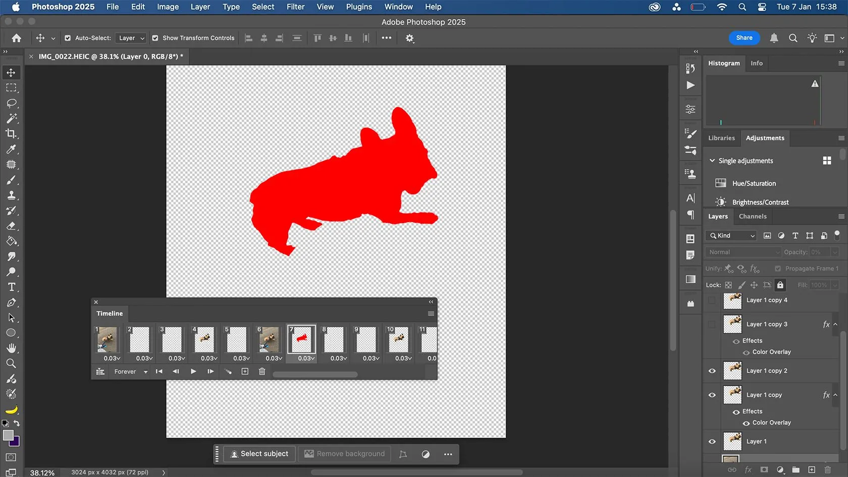 Thanh thời gian hoạt ảnh (Animation Timeline) trong Photoshop, cho phép tạo GIF và video ngắn.