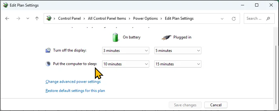 Thay đổi cài đặt nguồn nâng cao cho tùy chọn mạng không dây trong Windows 11