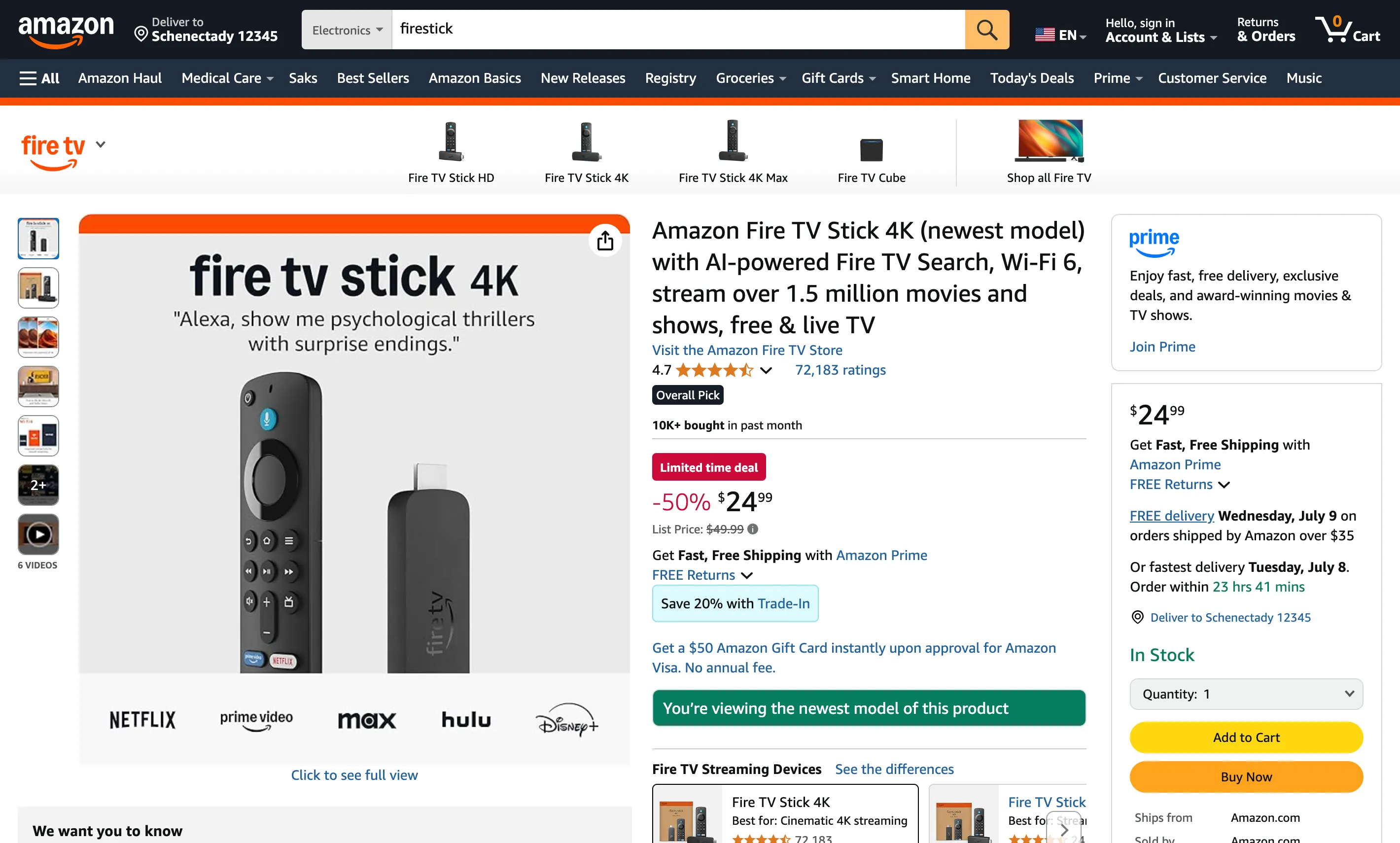 Thiết bị Amazon Fire TV Stick 4K, minh họa tầm quan trọng của việc đọc kỹ thông số kỹ thuật sản phẩm để tránh nhầm lẫn