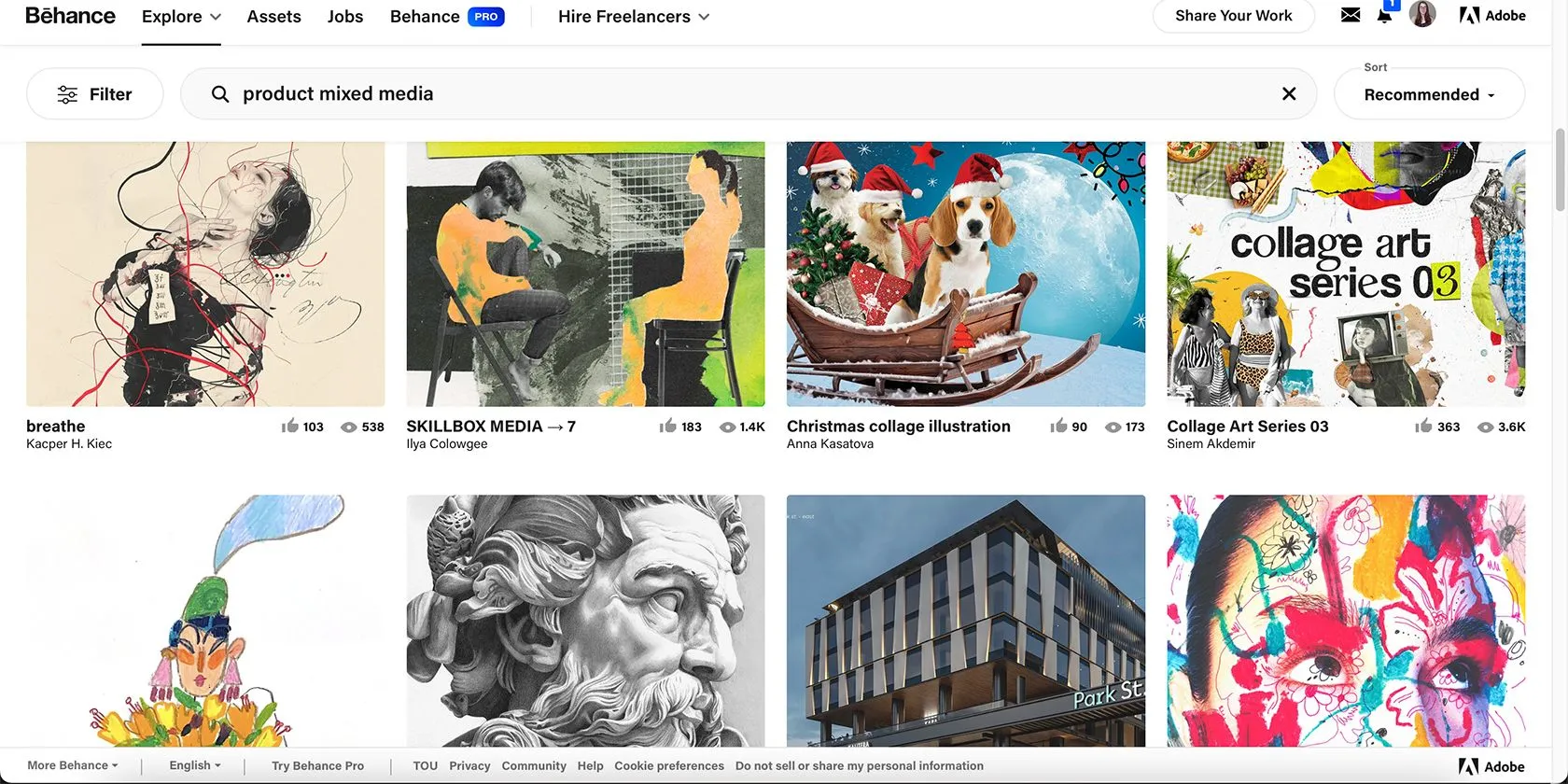 thiết kế đa phương tiện trên Behance