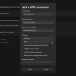 Thiết lập kết nối VPN thủ công trên Windows 11, hiển thị tùy chọn thêm VPN.