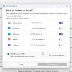 Thiết lập sao lưu thư mục trong Microsoft OneDrive hiển thị tùy chọn tích hợp sâu với Windows File Explorer.