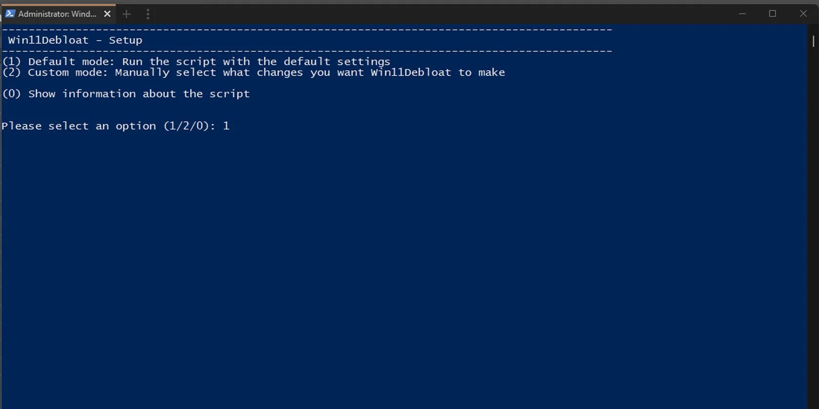 Thiết lập Win11Debloat qua PowerShell để loại bỏ bloatware trên Windows 11