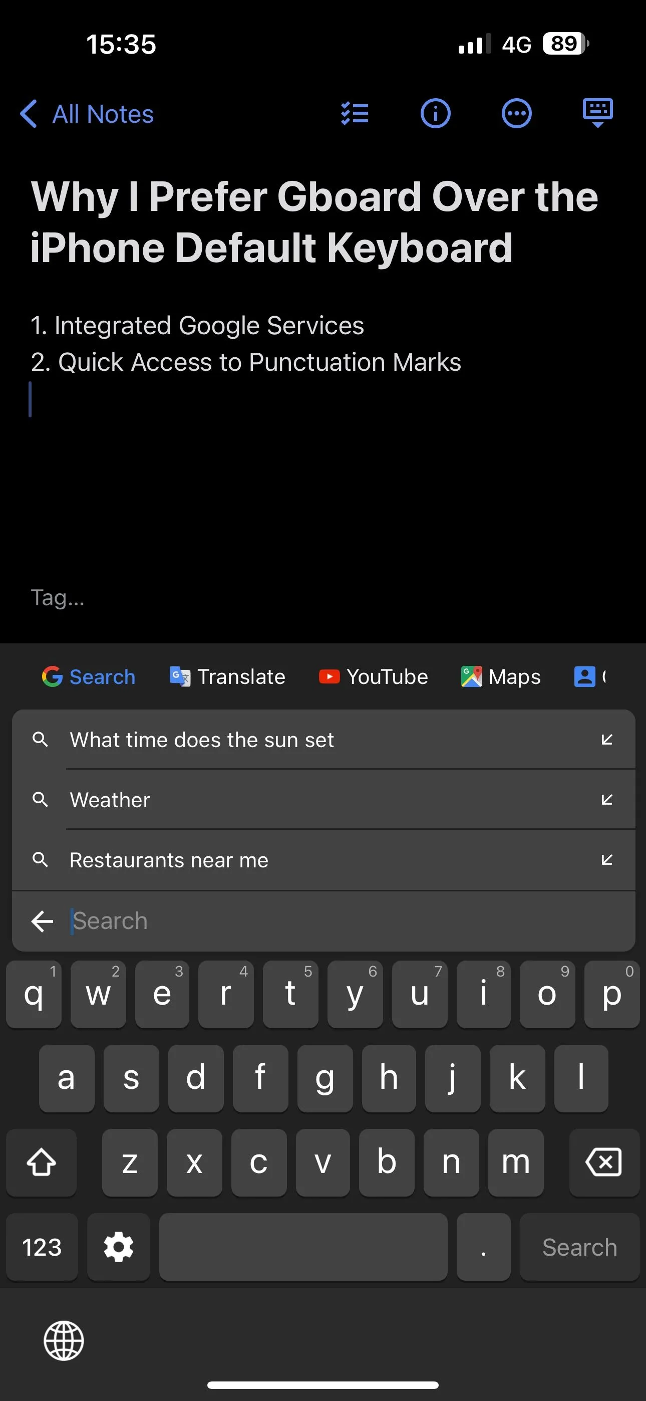 Tích hợp các dịch vụ Google vào Gboard trên iPhone giúp thao tác nhanh hơn