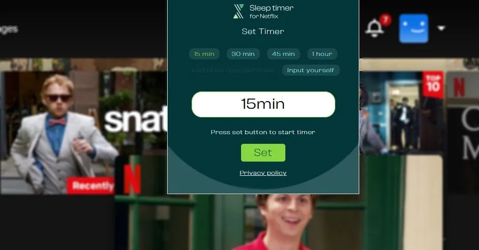 Tiện ích Chrome Sleep Timer cho Netflix giúp hẹn giờ tắt phim tự động để tránh bỏ lỡ nội dung khi ngủ quên.